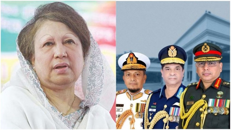বেগম জিয়াকে দেখতে এভারকেয়ারে তিন বাহিনী প্রধান
