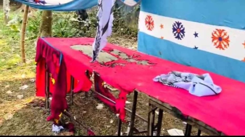 বগুড়ায় ধানের শীষের নির্বাচনী কার্যালয়ে আগুন: উত্তপ্ত শেরপুর