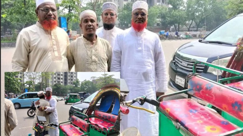 গাড়ি থামিয়ে রিকশাচালককে বুকে টানলেন এমপি সাত্তার