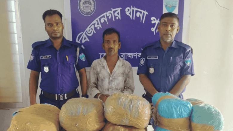 বিজয়নগরে গাঁজাসহ মাদক কারবারী গ্রেফতার