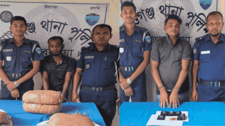 আশুগঞ্জে গাঁজা- ইয়াবাসহ গ্রেফতার ২