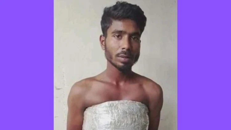 শরীরে পেঁচিয়ে গাঁজা পাচারের সময় যুবক আটক