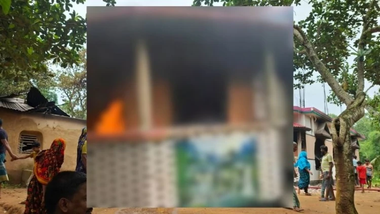 মাধবপুরে যুবক নিখোঁজের জেরে প্রতিপক্ষের বাড়িতে অগ্নিসংযোগ