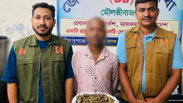মৌলভীবাজারে গাঁজাসহ কারবারি গ্রেপ্তার