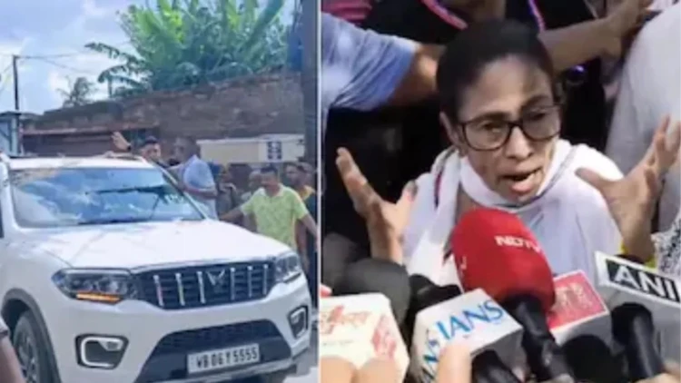 মমতা ব্যানার্জীর গাড়িতে হামলা, প্রাণনাশের আশঙ্কার অভিযোগ