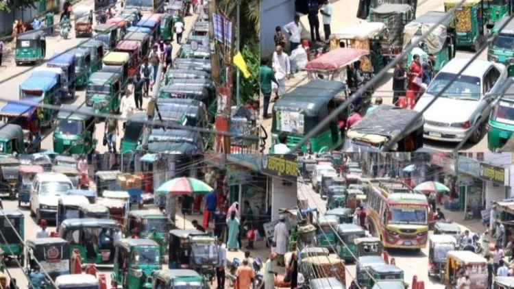 কুলাউড়ায় অবৈধ পার্কিংয়ে ৭টি সিএনজি জব্দ