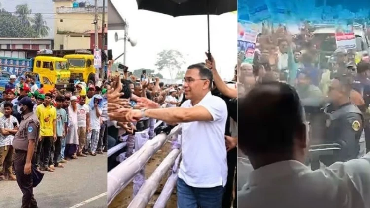 প্রধানমন্ত্রীকে দেখতে পথে পথে মানুষের ঢল